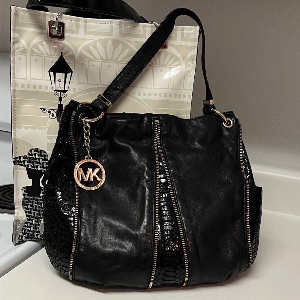 Michael Kors Black and Gold Limited Edition Crossbody  Bag - 2 Straps